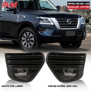 2Pcs Front Fog Lights Assembly w/ Clear Grills Bumper For Nissan PATROL 20-21 - Picture 1 of 6
