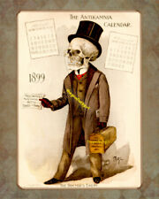 5x7 1899 July August THE DOCTOR'S ENEMY Antikamnia Halloween skeleton Art print