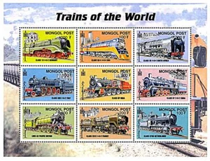 Mongolia 2000 Treni Di Mondo Mini Foglio Nuovo senza Linguella Vintage Vapore - Foto 1 di 1