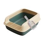 Fully Open Cats Litter Tray Pet Litter Pan Cats Potty Toilet High Sided Anti