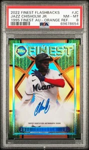 Jazz Chisholm Jr. 2022 Topps Finest Flashbacks #JC 1995 Auto Orange PSA 8 10/10 - Picture 1 of 2