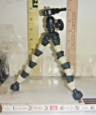 Sunpak Mini Black & White Rubber Flexible Tripod ~7.5" Tall - Image 1 of 4