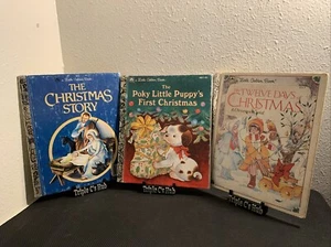 Christmas Little Golden Books Lot of 3 : Poky Little Puppy, 12 Days & Story VTG - Imagen 1 de 10