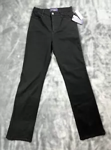 NEW/NWT Black NYDJ Not Your Daughter's Jeans SIZE 6 Straight Leg Long Inseam - Picture 1 of 14