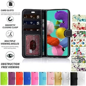 For Samsung Galaxy A10s Case Cover Flip Folio Leather Wallet Credit Card Slot - Picture 1 of 16