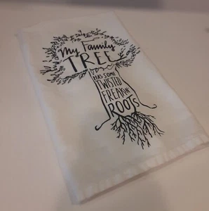 "Novedad de toalla de té Primitives by Kathy My Family Tree 28" - Imagen 1 de 6