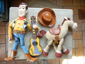Vintage 16" Disney Toy Story Woody with Guitar (not working) & Horse - Picture 1 of 7