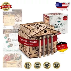 Caesar's Riches Puzzle Box - Wooden Treasure Challenge for Adults - 210 Pieces - Picture 1 of 11