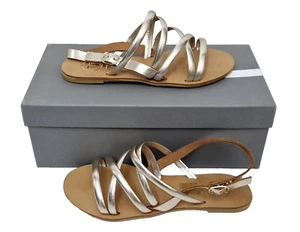 Sandalias TT MILANO Christine de cuero dorado con tiras para dama EU 36 UK PRECIO DE VENTA SUGERIDO POR EL FABRICANTE 59 £ - Imagen 1 de 6
