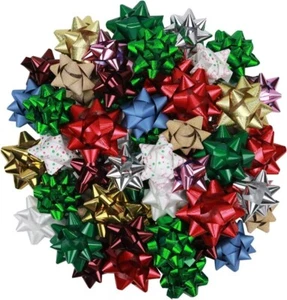 Gift Wrapping Bows 50 Piece Boxed Assorted 3 to 4 Inch Peel N Stick On Adhesive - Picture 1 of 9
