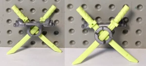 LEGO Ninja Armor Shoulder Silver 2 Yellow Green Katana Swords Shamshir Ninjago - Picture 1 of 1