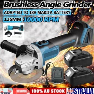 Brushless Cordless 125mm 5'' Angle Grinder With Battery Charger For Makita 18V - Picture 1 of 25