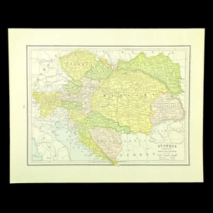 Vintage Central Europe Map Austria Hungary Galicia Transylvania Bosnia Bohemia - Picture 1 of 7