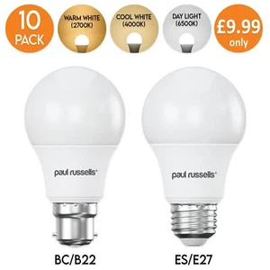 10x 8W LED GLS Glühbirne Äquivalent 50w Bajonett Edison Schraube BC B22 ES E27 240V - Bild 1 von 12