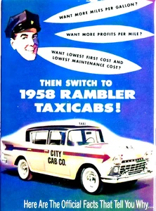1958 Checker amarillo taxi cabina coche anuncio de venta en imán de nevera ¡1 año de garantía! - Imagen 1 de 4