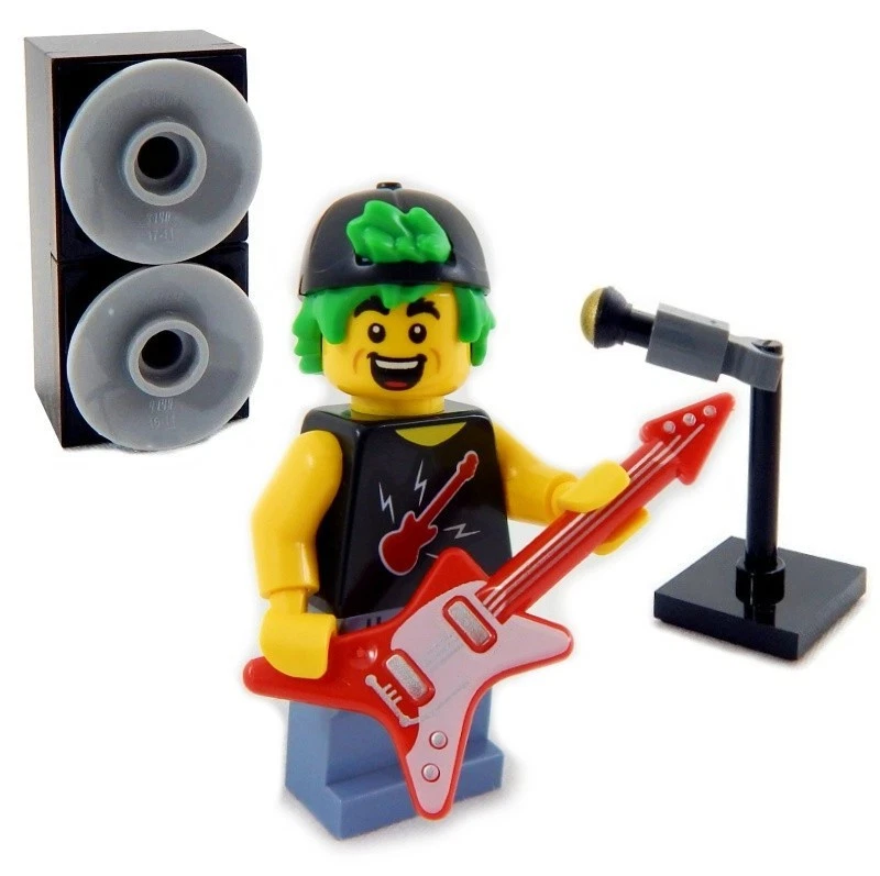 NUEVO LEGO ROCK STAR MINIFIGURA guitarra cantante figura músico minifigura metal punk Foto 1 de 1