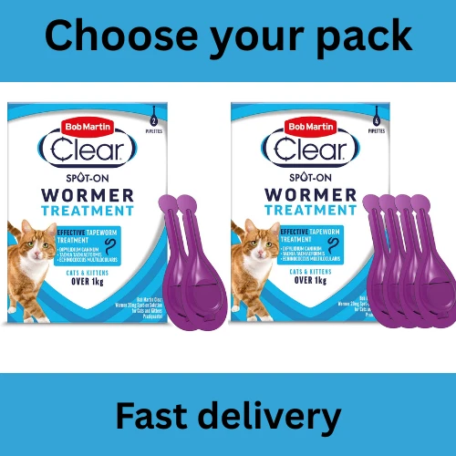 BRANDED Bob Martin Clear Spot-On Wormer – Cat & Kitten Worm Treatment