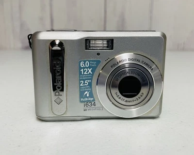 Polaroid i634 Compact Digital Camera Silver Works! - Image 1 of 4