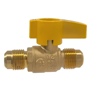 1 Pieces XFITTING 3/8" Flare x 3/8" Flare Gas Ball Valve, Lead Free Brass - Picture 1 of 6