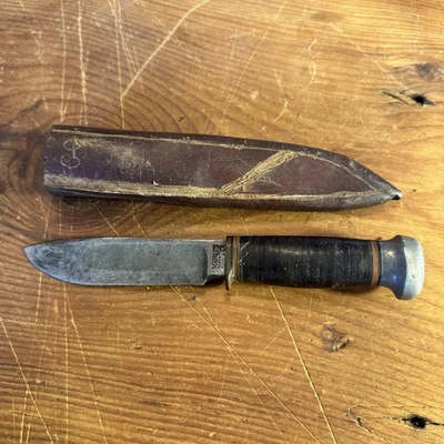 "CUCHILLO DE HOJA FIJA GLADSTONE CANICAS DE COLECCIÓN con FUNDA 8"" de largo" Foto 1 de 4