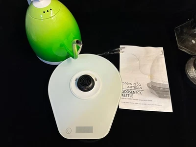Hervidor de agua artesanal Brewista de cuello de cisne 1L en verde caramelo Foto 1 de 4