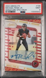 2024 Absolute Auto Rookie Signature Spectrum Michael Penix Jr./299 PSA 9 - Imagen 1 de 2