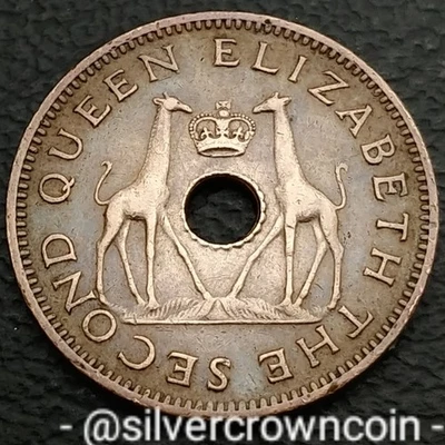 Rhodesia & Nyasaland 🇬🇧🇿🇲🇲🇼 Half Penny 1964. KM#1. 1/2 Cent coin. Giraffes - Image 1 of 4