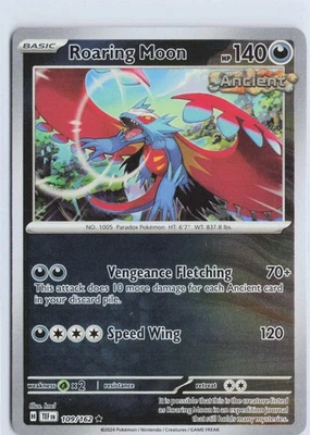 Roaring Moon (109/162), SV05: Temporal Forces, Reverse Holo, Rare - Image 1 of 2