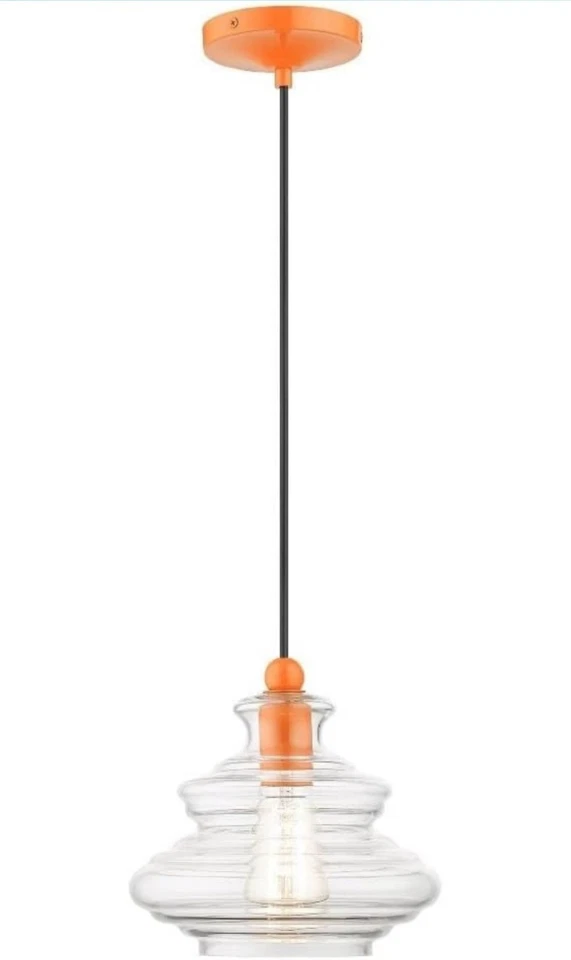 Livex Lighting, 52831-77, Everett - Luz colgante de acero incandescente naranja brillante Foto 1 de 4