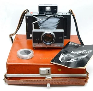 Polaroid 195 Folding Camera Tomioka Tominon 114mm f3.8 Lens Fully Working Exc+++ - Bild 1 von 22