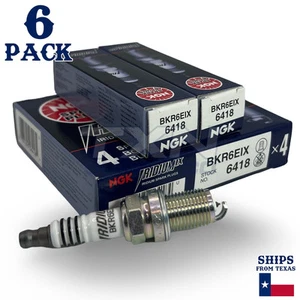 6 Pack NGK Iridium IX 6418 Spark Plugs BKR6EIX - Picture 1 of 3