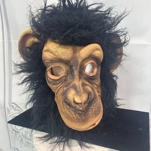 Adult Chimp Jungle Animal Halloween Mask For Costume Monkey Mask Fun World - Picture 1 of 5