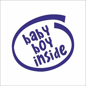 Baby Boy Inside decal sticker vinyl art car home joke kids children newborn room - Picture 1 of 2