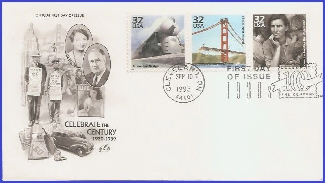 USA4 #3185l U/A ARTCRAFT FDC STR3  1930 Golden Gate Bridge - Image 1 of 1