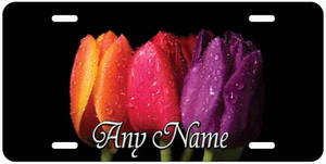 Placa de matrícula de color tulipán novedad personalizada automóvil flores automáticas cualquier nombre - Imagen 1 de 5
