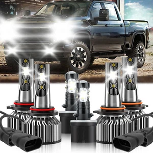 For Chevrolet Silverado 2500 1999-2002 LED Headlight Kit Bulb + Fog Light White - Bild 1 von 11