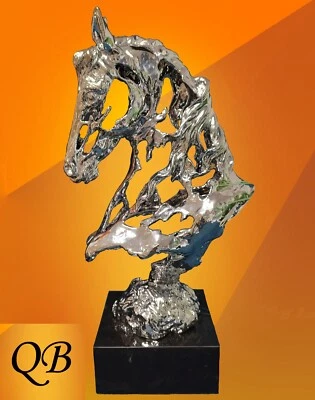 CABEZA DE CABALLO ART DECO BRONCE EN PLATA ESTATUILLA ESCULTURA ESTATUA FIGURA ÁRABE Foto 1 de 4