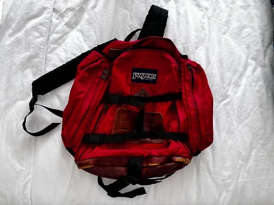 Mochila Jan Sport vintage hecha en EE. UU. en rojo usada en excelente estado Foto 1 de 4