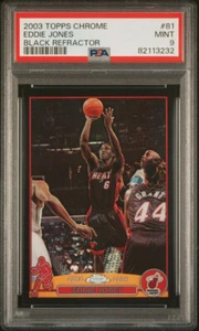 EDDIE JONES 2003-04 TOPPS CHROME BLACK REFRACTOR #81 /500 PSA 9 POP 1 HEAT - Picture 1 of 1