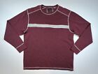 Modern Culture Mens Maroon Sweater Size Large Long Sleeve Striped