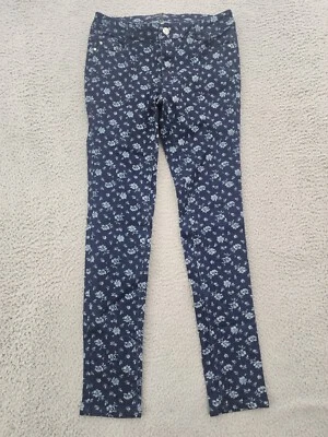 VO Virgin Only Jeans Womens 28 Blue Floral Skinny Stretch Denim 28x28 - Image 1 of 4