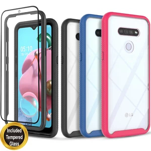 For LG Phoenix 5 Case Phone Cover Transparent Shockproof Armor + Tempered Glass - Picture 1 of 32