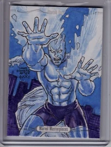 2016 Marvel Masterpieces Sketch ICEMAN by Jake Sumbing (After Jusko) ๐ ๐ 1/1 - Picture 1 of 2
