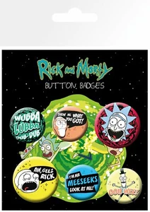 Button Badge 6er Pack RICK AND MORTY - Screaming Mix  2x32mm & 4x25mm NEU BP0770 - Picture 1 of 1