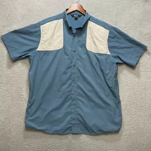 SERIE GUÍA Camisa de Caza Acolchada Hombros Para Hombre XL Azul Manga Corta Abotonada - Imagen 1 de 8