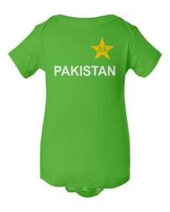 Cricket Pakistan Jersey Style Fans Supporter Little Infant Baby Bodysuit - Picture 1 of 2