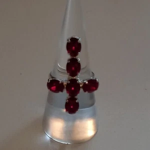 Gorgeous Oval Stone Cross Ring - Picture 1 of 4