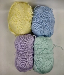 Red Heart Baby Yarn 4 Partial Skeins Blue, Green, Yellow, Purple 1 Lb Total - Picture 1 of 1