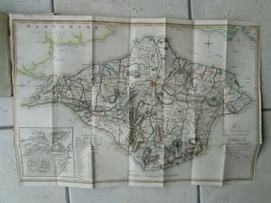 ALBIN : A companion to the ISLE OF WIGHT, 1826. Grande carte coloriée. - Picture 1 of 12