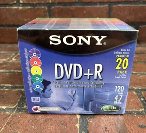 Sony DVD + R Color Collection Scellé 20 Pack 120 Min 4,7 Go Étuis Slim Jewel - Photo 1/3